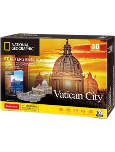 3D пъзел Cubic Fun National Geographic - Базиликата Свети Петър, 101 части