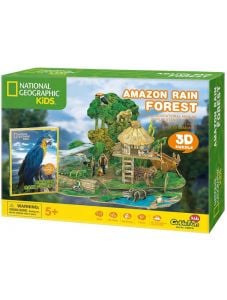 3D пъзел Cubic Fun National Geographic Kids - Амазонска дъждовна гора, 67 части