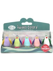 Комплект гумички Iwako ColorZ - Пингвини