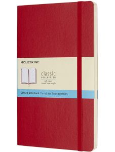 Класически червен тефтер Moleskine Scarlet Red с меки корици и страници на точки