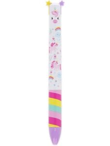 Двуцветна химикалка Legami - Еднорог, лилаво и розово