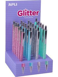 Химикалка Apli Glitter, асортимент