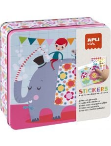 Игра със стикери Apli Kids - Слон, в метална кутия