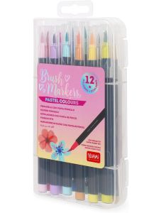 Комплект цветни маркери с четка Legami