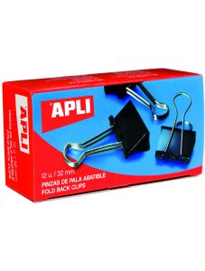 Метални офис щипки Apli 19 mm, 12 бр.