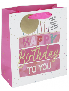 Подаръчна торбичка Eurowrap - Рожден ден с торта, малка