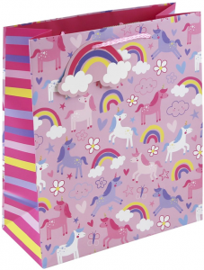 Детска подаръчна торбичка Eurowrap - Unicorns and Rainbows, малка