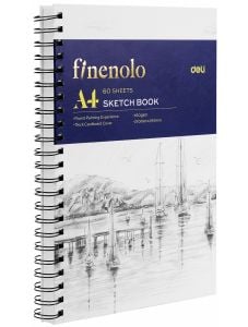 Скицник Deli Finenolo A4 със спирала, 60 листа