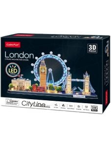 Светещ 3D пъзел Cubic Fun CityLine - Лондон, 90 части
