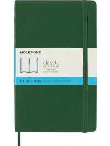 Класически тефтер Moleskine Classic Myrtle Green с меки корици и страници на точки