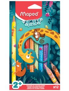 Цветни моливи Maped Jungle Fever Jubmo, 12 цвята
