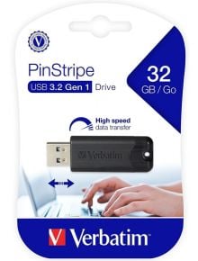 USB флаш памет Verbatim PinStripe 3.2, 32 GB - Verbatim - Verbatim - 023942493174