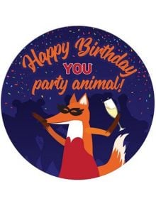 Табелка-картичка - Happy birthday, you party animal! - Simetro - Simetro books - 2521010204533