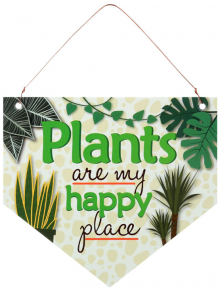 Табелка флагче за стена - Plants Are My Happy Place - Simetro - Simetro books - Жена, Мъж - 2521010204786