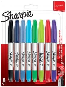 Комплект перманентни маркери Sharpie Twin Tip, 8 цвята - Sharpie - Newell - Момиче, Момче - Sharpie - Permament Markers - 3026980654092