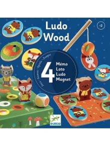 Детска игра Djeco: Ludo Wood, 4 игри - Djeco - Djeco - Момиче, Момче - 3070900016286