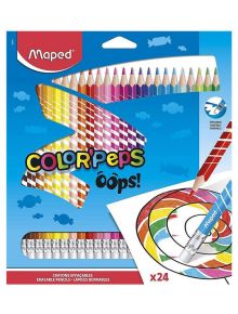 Цветни моливи Maped Color' Peps Oops, с гумичка, 24 цвята - Maped - Maped - Момиче, Момче - Maped - Color Peps - 3154148328247