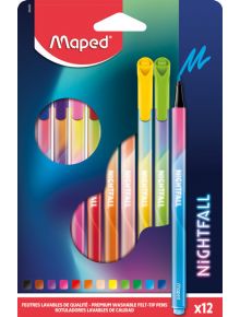 Тънкописци Maped Nightfall, 12 цвята - Maped - Maped - Момиче, Момче - Maped - Nightfall - 3154148444008