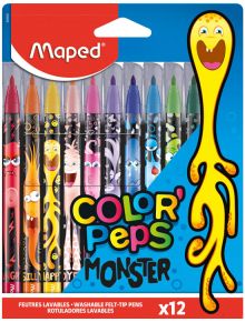 Флумастери Maped Color'Peps Monster, 12 цвята - Maped - Maped - Момиче, Момче - Maped - Color Peps - 3154148454007