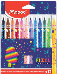 Флумастери Maped Color Peps Pixel Party, 12 цвята