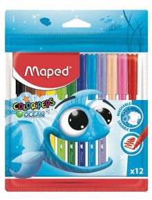 Флумастери Maped Color'Peps Ocean, 12 цвята - Maped - Maped - Момиче, Момче - Maped - Color Peps - 3154148457206