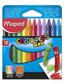 Цветни восъчни пастели Color'Peps Wax, 12 цвята - Maped - Maped - Момиче, Момче - Maped - Color Peps - 3154148610113