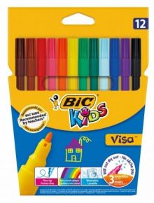 Флумастери BIC Kids Visa, 12 цвята - BIC - BIC - Момиче, Момче - Bic - Kids - 3270220002758