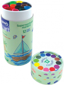 Маркери Spree Art - Superwashable, 12 цвята, в тубус