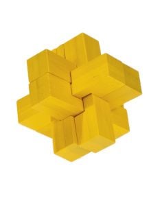 3D пъзел от бамбук - Yellow Block Cross - Fridolin - Fridolin - 4031172171881