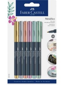 Комплект маркери Faber-Castell Metallics, 6 цвята - 1122634 - 2730 - Metallics - 4005401607069