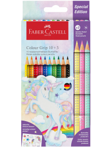 Цветни моливи Faber-Castell Grip Sparkle, 10+3 цвята - 1122634 - 2730 - 1129388 - 5655 - Faber-Castell - Grip Sparkle - 40054