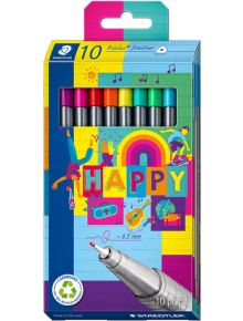 Комплект тънкописци Staedtler Happy, 10 цвята - Staedtler - Staedtler - Момиче, Момче - Staedtler - Triplus - 4007817087480