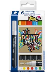 Комплект акрилни маркери Staedtler Lumocolor Paint 349, 6 цвята - Staedtler - Staedtler - Staedtler - Lumocolor - 4007817087701