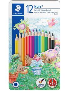 Комплект цветни моливи Staedtler Noris Club, 12 цвята в метална кутия - 1126285 - 4229 - 1129388,1129390 - 5655 - Staedtler -