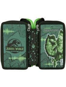 Ученически несесер Scooli Jurassic World с три отделения, пълен, модел 2024 - 1123367 - 493210 - 1129390 - Undercover - Juras