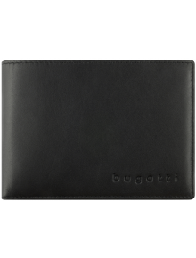 Мъжки кожен портфейл Bugatti Super Slim With Flap 5CC, черен - Bugatti - Bugatti - Мъж - 4250060362006