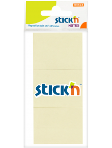 Самозалепващи пастелни листчета Stick'n, 38 х 51 мм, жълти, 3 бр. - Stickn - Stick'n - Stick'n - Notes - 4712759211274