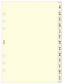 Пълнител за органайзер Filofax A-Z Index Cream, A5 - Filofax - Filofax - 5015142119140