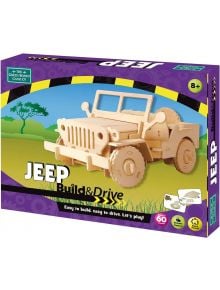 3D пъзел Robotime - Green Board Games Build & Drive Jeep