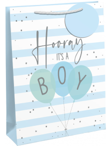 Подаръчна торбичка Eurowrap - Hooray It's A Boy, средна