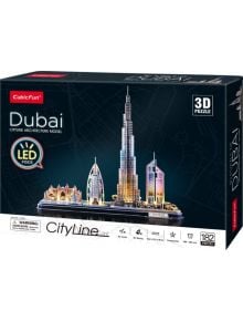 Светещ 3D пъзел Cubic Fun City Line - Дубай, 182 части - Cubic Fun - Cubic Fun - Cubic Fun - Cityline - 6944588205232