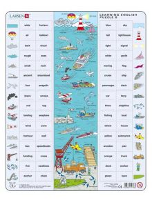 Детски пъзел Larsen: Научи английски №8, 64 части - Larsen - Larsen - Момиче, Момче - 7023850247084