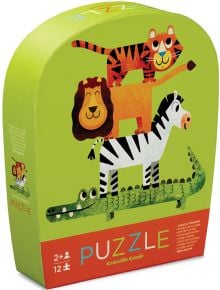 Пъзел Crocodile Creek - Jungle Friends, 12 части - Crocodile Creek - BVBA Vekemans - Момче - Crocodile Creek - Shaped Box Puzzles - 732396412227