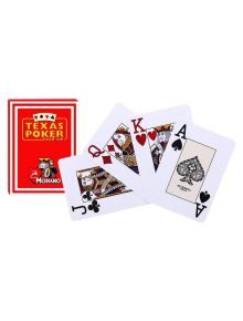 Покер карти Texas Poker 100% Plastic, червен гръб - 1119040 - 680 - 8003080005462