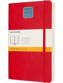 Класически тефтер Moleskine Expanded Red с меки корици и линирани страници - Moleskine - Moleskine - Moleskine - Classic - 8053853606211