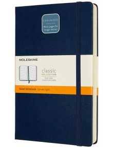 Класически тефтер Moleskine Expanded Sapphire Blue с твърди корици и линирани страници - Moleskine - Moleskine - Moleskine - Classic - 8053853606235