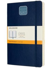 Класически тефтер Moleskine Expanded Sapphire Blue с меки корици и линирани страници - Moleskine - Moleskine - Moleskine - Classic - 8053853606259