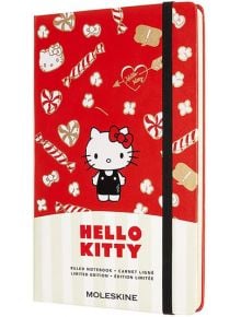 Голям червен тефтер Moleskine Hello Kitty с широки редове, Limited Edition - Moleskine - Moleskine - Moleskine - Hello Kitty - 8056420853483