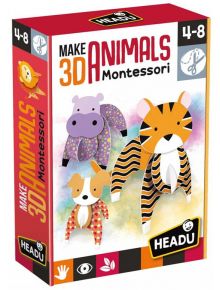 Творчески комплект Headu Montessori - Направи 3D животни - 1119289 - 1033606 - 1129388,1129390 - Headu - Montessori - 8059591