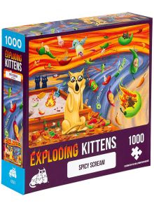 Пъзел Експлодиращи Котета - Spicy Scream, 1000 части - Exploding Kittens - Exploding Kittens - 810083040035